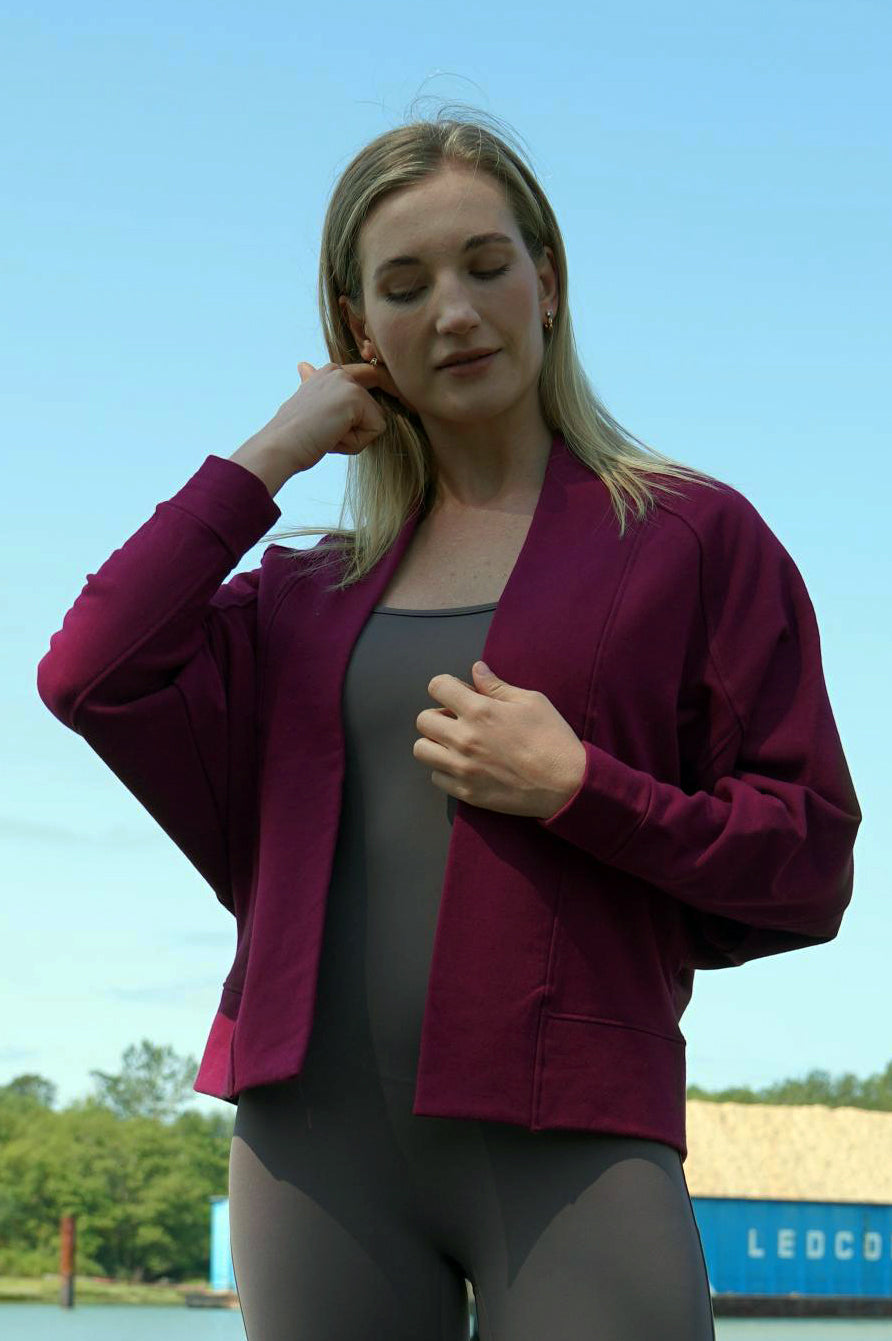 SNUGGLE SOFT BAMBOO BLEND FLEECE CARDIGAN (Final Sale) - J76 Bamboo Wear