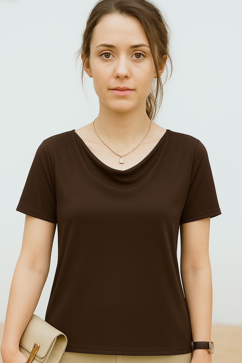 COW NECK BAMBOO-BLEND TEE - J76 Bamboo Wear