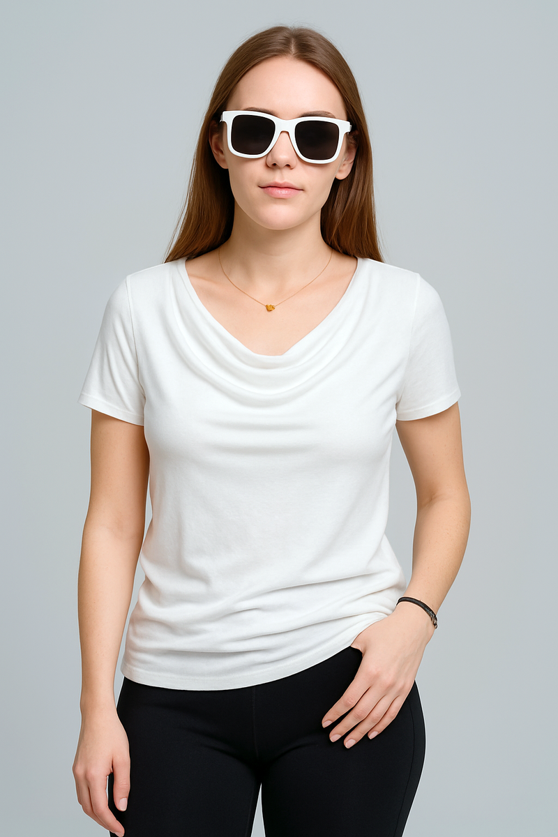 COW NECK BAMBOO-BLEND TEE - J76 Bamboo Wear