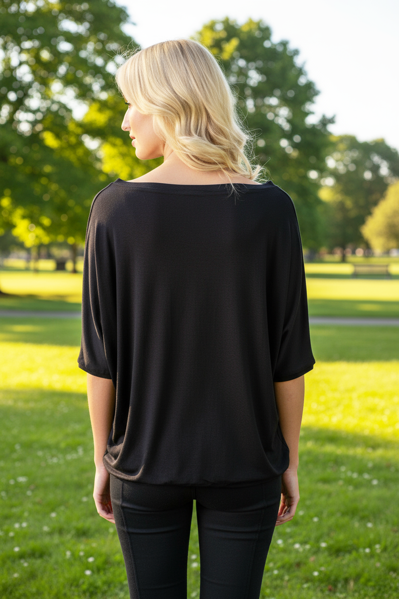 FANNIE BAMBOO-BLEND TOP-Restocked