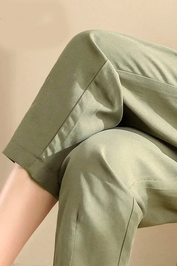 REBECCA WOVEN ANKLE CROPPED PANT - J76 Bamboo Wear