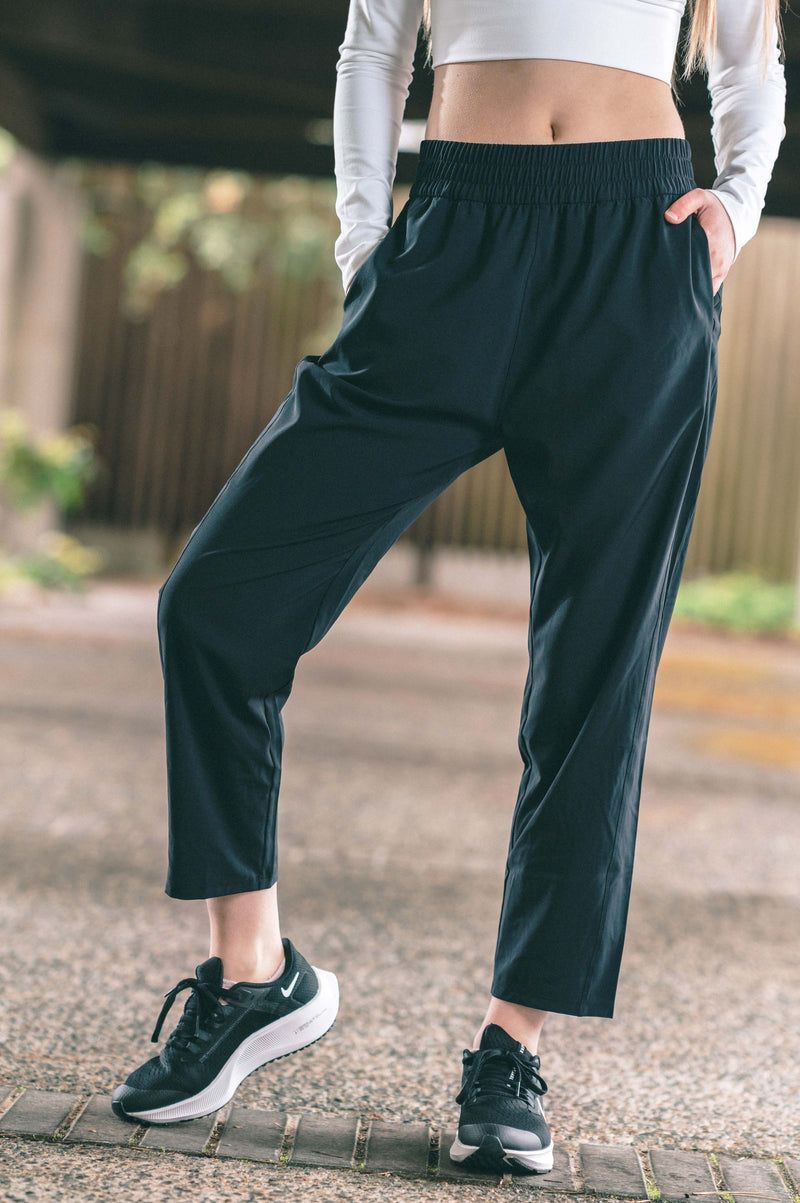 RAINA WOVEN ANKLE CROPPED PANT - J76 Bamboo Wear