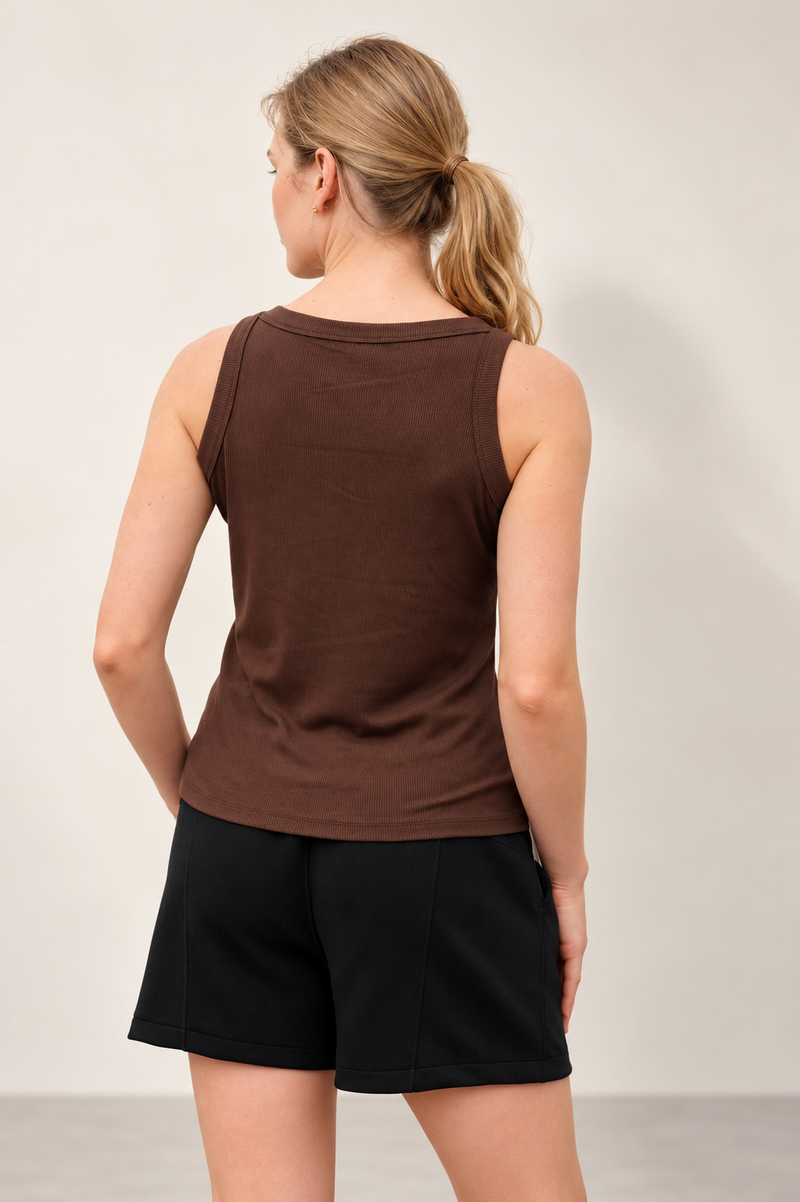 Abra Bamboo-Blend Ribbed Tank