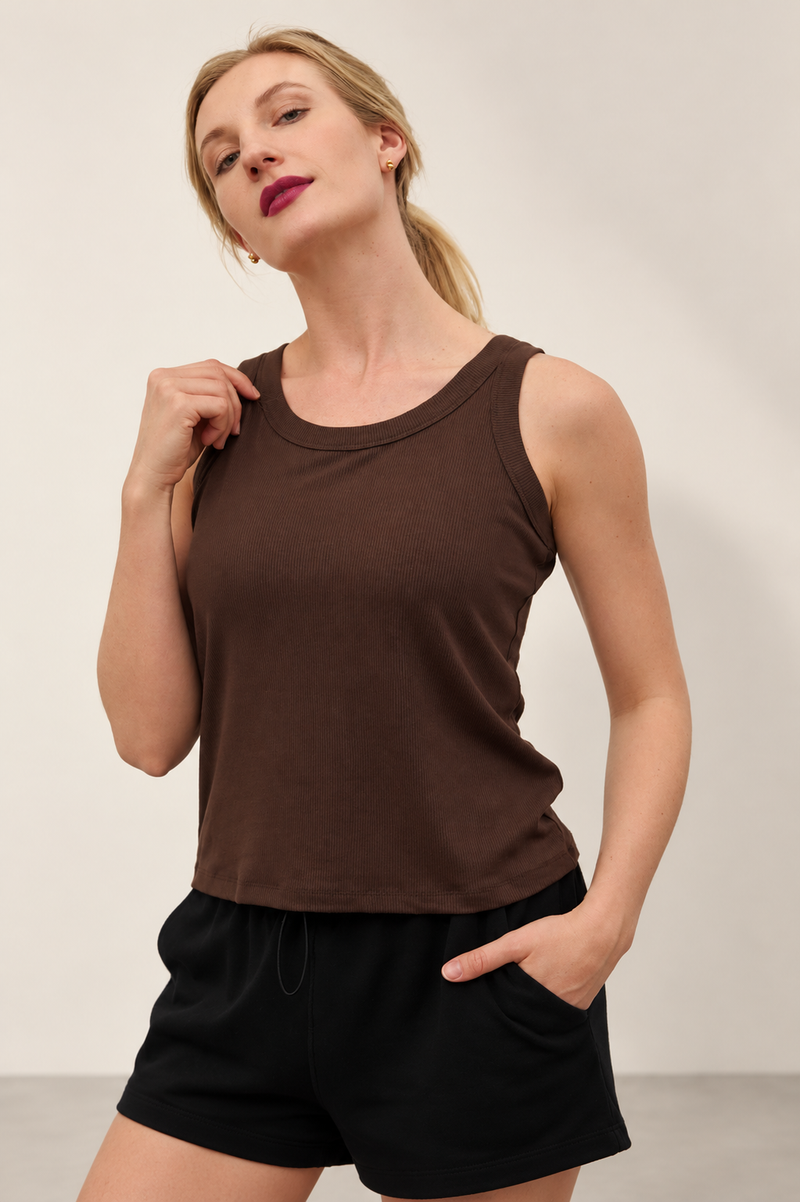 Abra Bamboo-Blend Ribbed Tank
