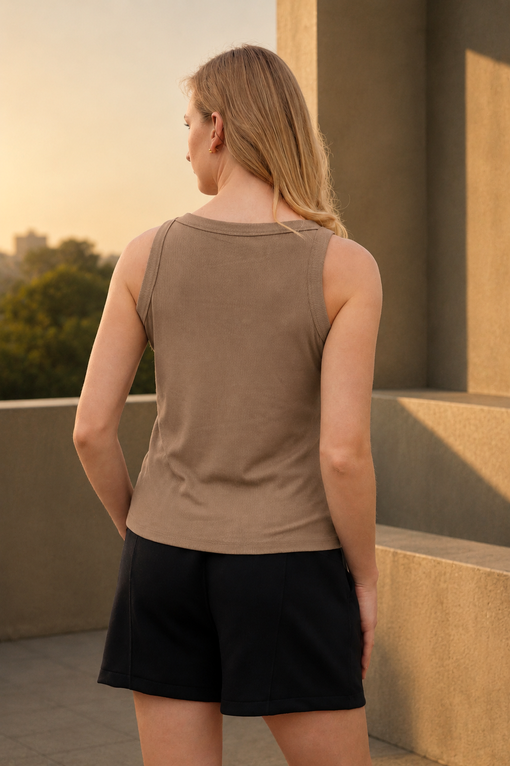 ABRA BAMBOO-BLEND RIBBED TANK