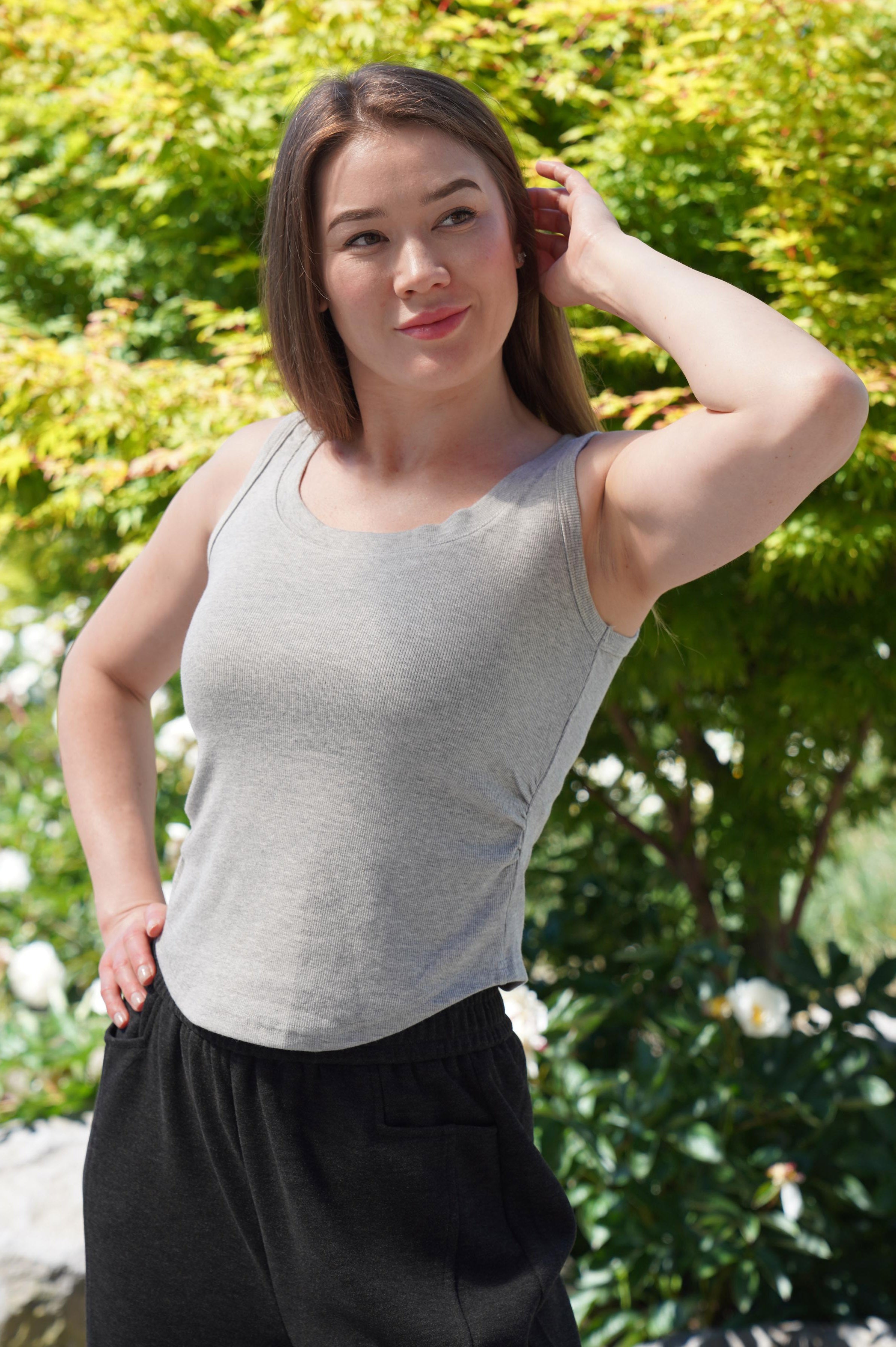 ALINA BAMBOO-BLEND RIB TANK