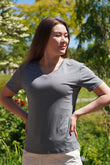 ANDREA BAMBOO-BLEND V NECK TEE - J76 Bamboo Wear