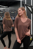 ANDREA BAMBOO-BLEND V NECK TEE - J76 Bamboo Wear