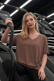ANDREA BAMBOO-BLEND V NECK TEE - J76 Bamboo Wear