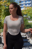 CAMILIA CROP TEE-BUILTIN BRA – EXTENDED SIZES