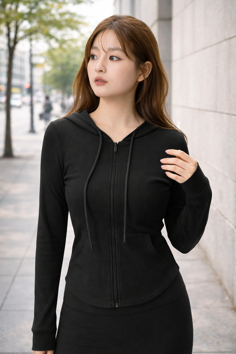 DOROTHY BAMBOO-BLEND RIBBED JACKET - J76 Bamboo Wear