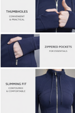 HOLLY JACKET – Slim Fit Athletic Zip Jacket - J76 Bamboo Wear