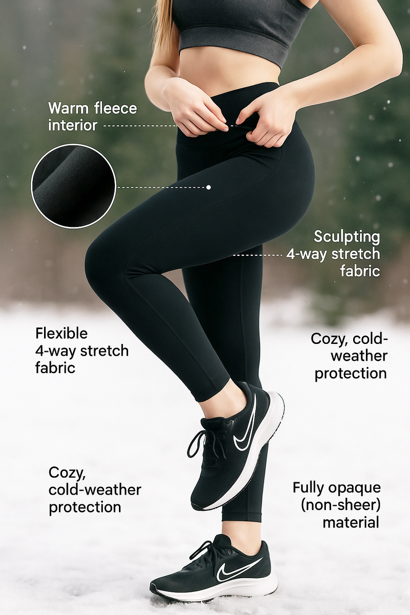 KIRA ULTRA FLEECE-LINED THERMAL LEGGINGS - J76 Bamboo Wear