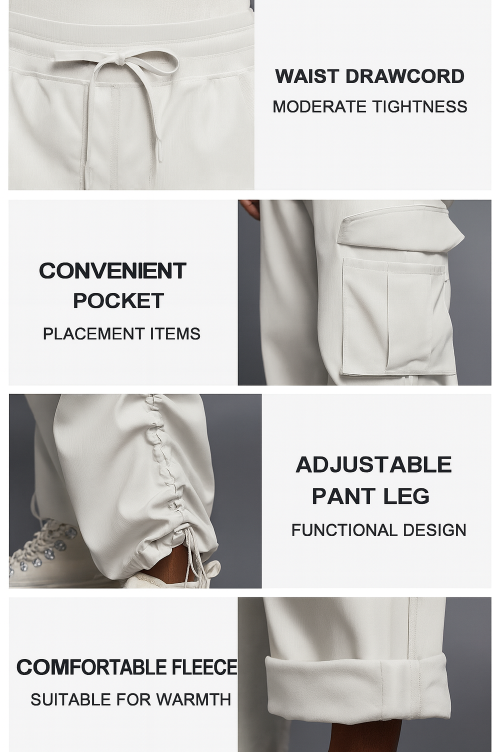 MANDY CARGO FLEECE-LINED PANTS