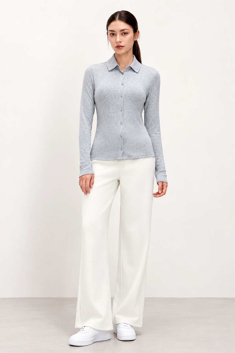 Mila Bamboo-Blend Ribbed Shirt