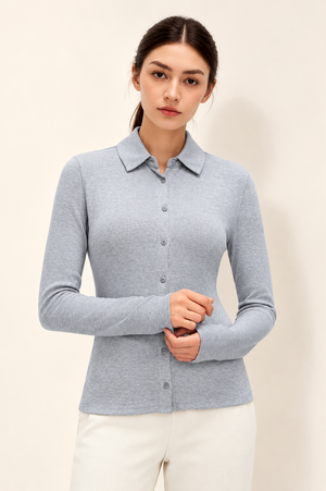 Mila Bamboo-Blend Ribbed Shirt