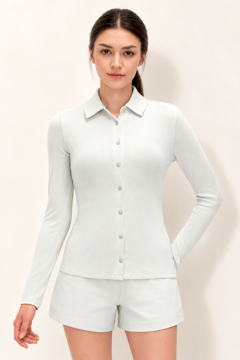 Mila Bamboo-Blend Ribbed Shirt