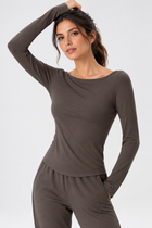 Nora Bamboo-Blend Ribbed Boat-Neck Top