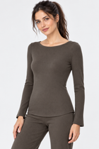 Nora Bamboo-Blend Ribbed Boat-Neck Top