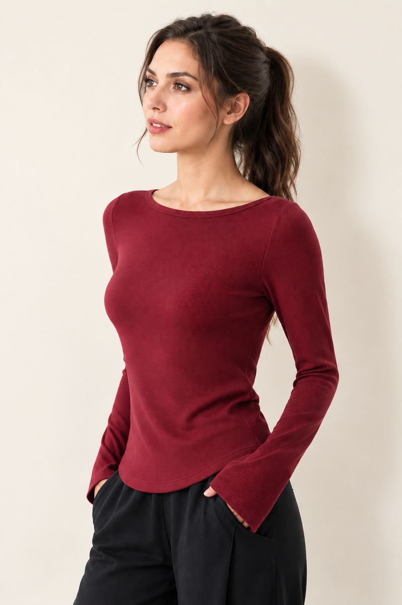 Nora Bamboo-Blend Ribbed Top