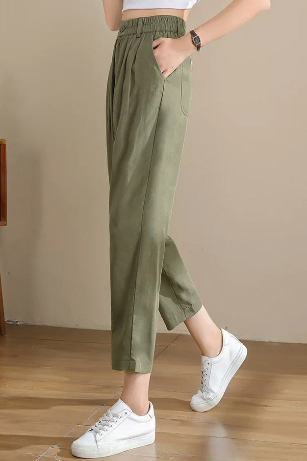 REBECCA WOVEN ANKLE CROPPED PANT