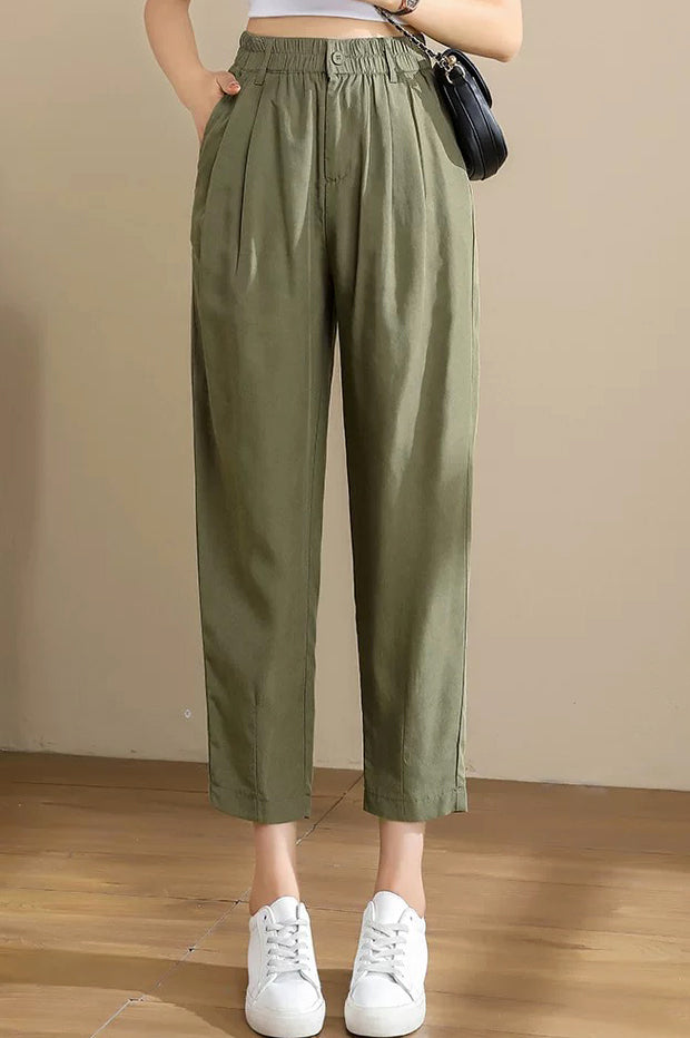 REBECCA WOVEN ANKLE CROPPED PANT