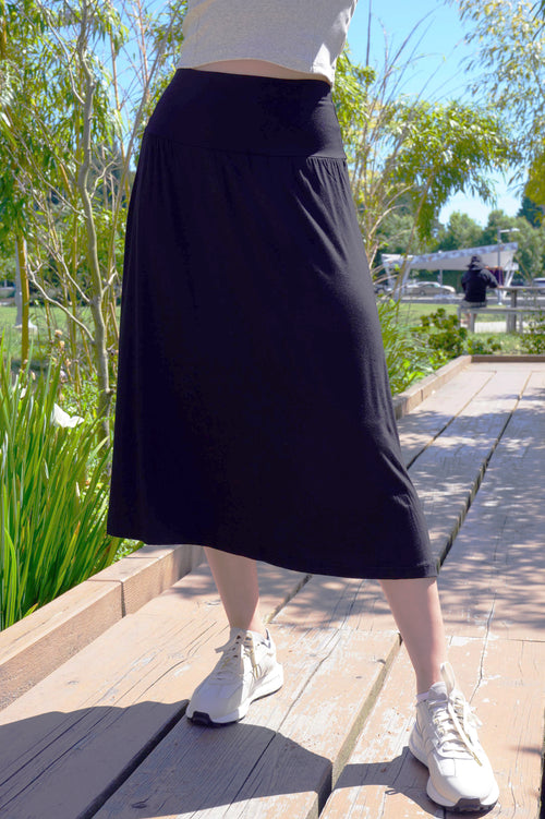 SARA BAMBOO-BLEND SKIRT