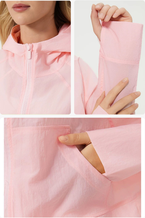 SHELLY UV WOVEN HOODIE JACKET