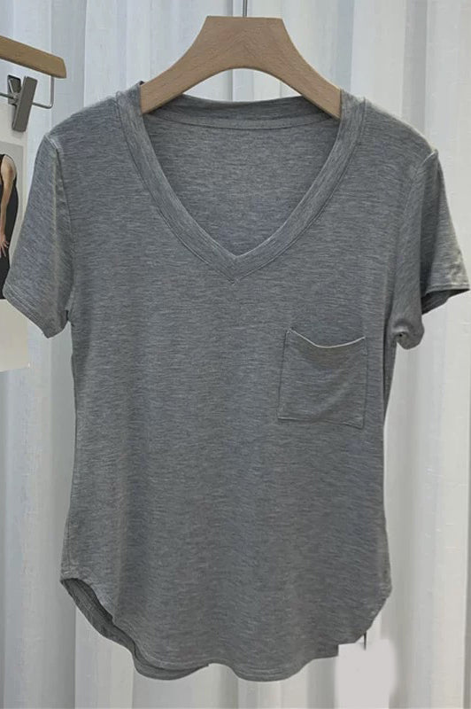 SOMMER BAMBOO-BLEND V NECK TEE