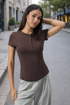 TAMIA BAMBOO-BLEND RIBBED TEE - J76 Bamboo Wear