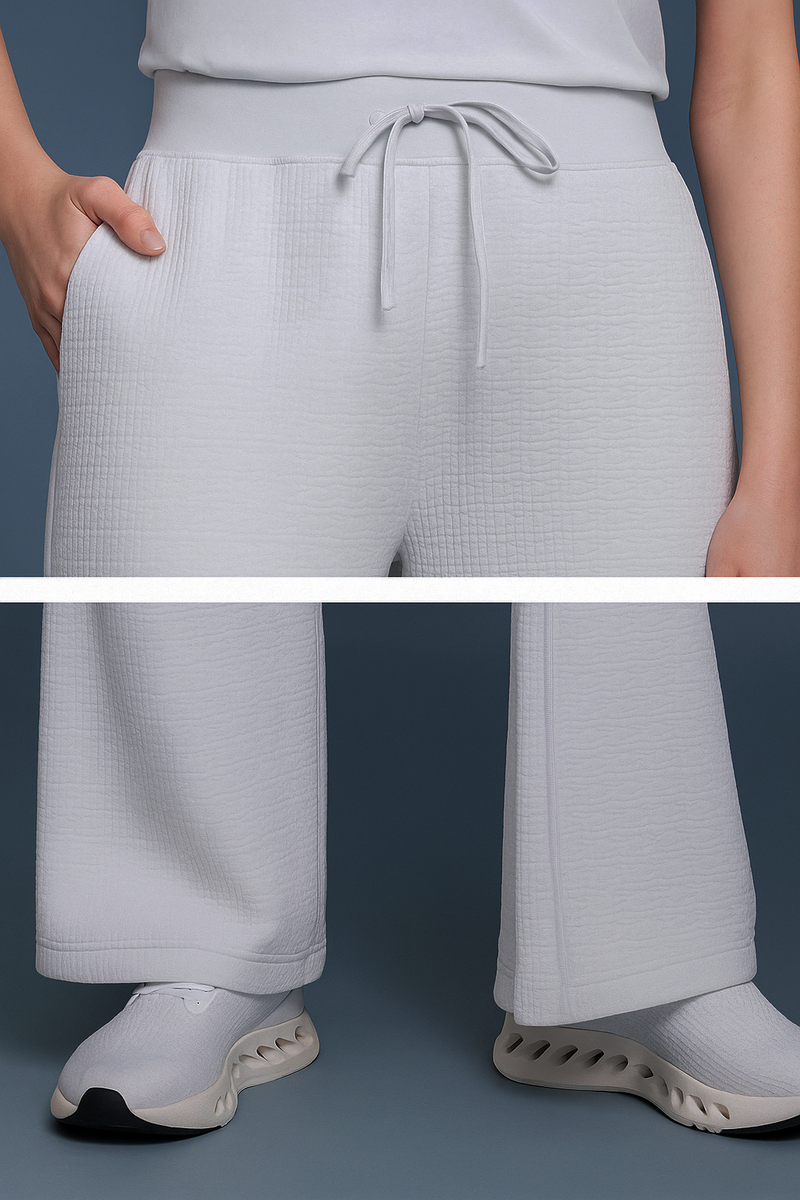 WAFFLE-KNIT SPORTS PANTS