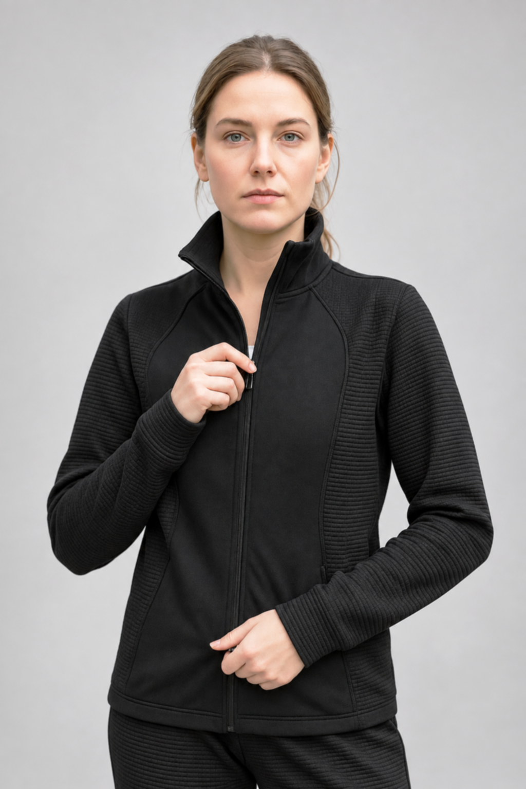 Waffle-Knit Sports Jacket