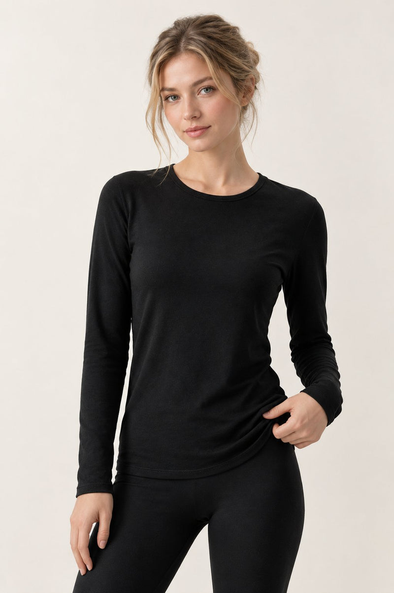 Elara Wool-Modal Long-Sleeve Top