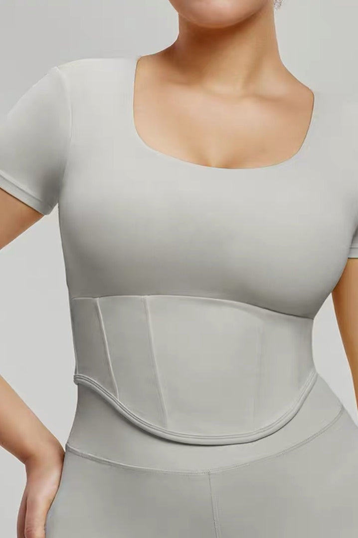 CAMILIA CROP TEE-BUILTIN BRA – EXTENDED SIZES